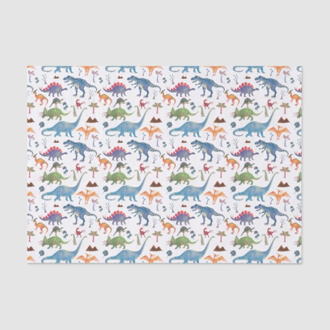 Papier Mousseline Dinosaures Tissue Paper par Popobell (Recto)