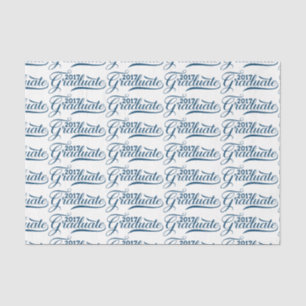 Papier Mousseline Diplômé 2017 moderne tons bleusTypographie