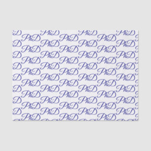 Papier Mousseline Diplôme de doctorat Blanc Bleu Célébration de la g