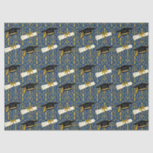 Diplôme Orné Bleu et Or