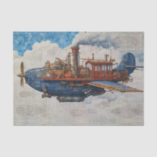 Papier Mousseline Dirigeable Steampunk Vintage