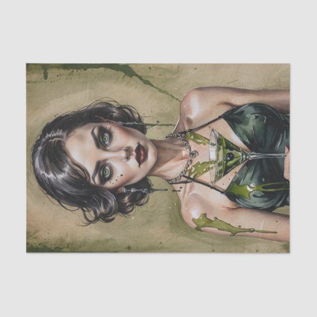 Papier Mousseline Dirty Martini Doll Cocktail Cutie Découpage (Recto)