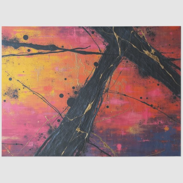 Papier Mousseline Disjoncteur de néon : découpage de flux Abstrait f (Recto)