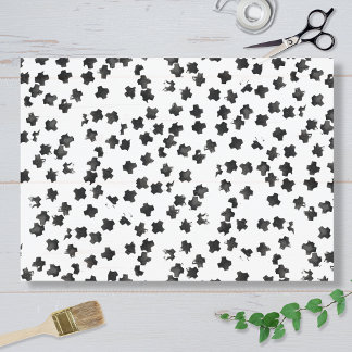 Papier Mousseline Distressed Black Cross Tissue Paper