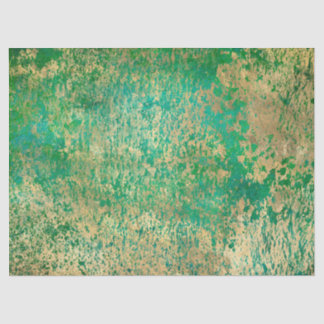 Papier Mousseline Distressed Gold Splatz sur la page Découpage verte