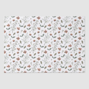 Papier Mousseline Ditsy Woodsy Sienna Floral de Dogwood Brown et Ros