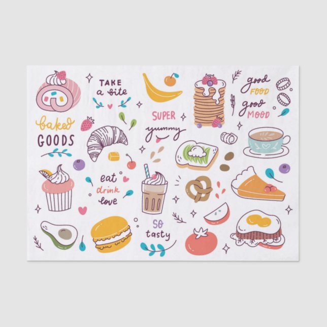 Papier Mousseline Divers aliments et boissons (Recto)
