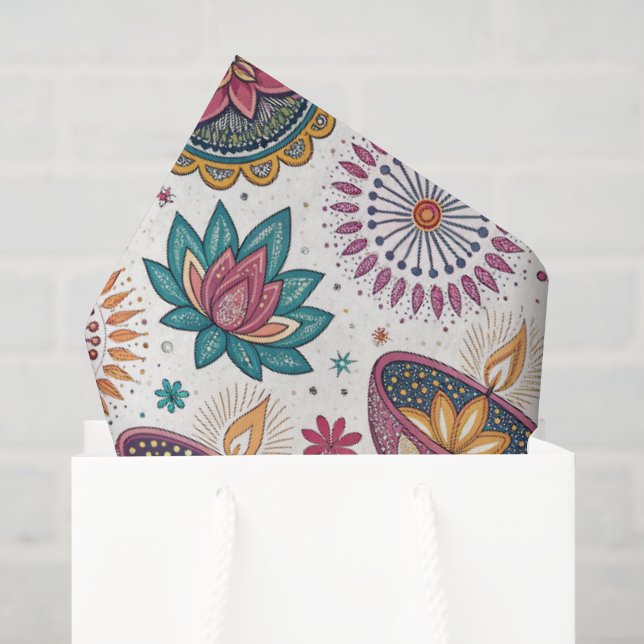 Papier Mousseline Diwali Designs et Motifs (Sac cadeau)