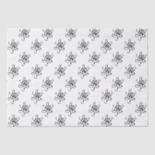 Papier Mousseline DIY Couleur Vintage Octopus stylisé #1 Noir