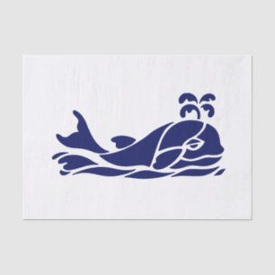 Papier Mousseline DIY Couleur Vintage Silhouette de Baleine Bec Bleu