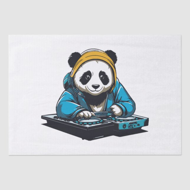 Papier Mousseline DJ Kawaii Panda (Recto)