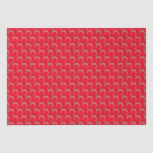 Papier Mousseline Doberman Pinscher Chien de Noël Silhouette Rouge