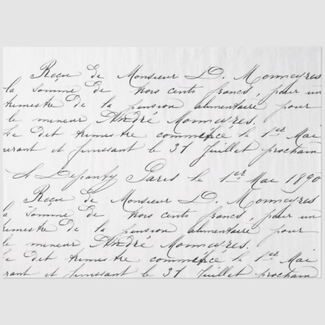 Papier Mousseline Document de découpage de script (Recto)