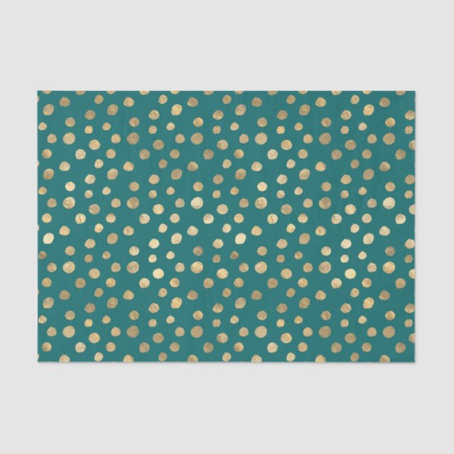 Papier Mousseline Doigts turquoise et Gold Foil (Recto)