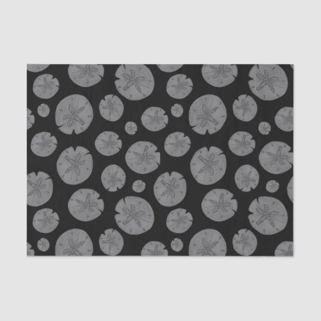 Papier Mousseline Dollars de sable gris pour Halloween noir (Recto)