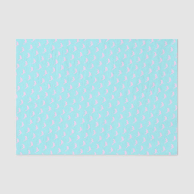 Papier Mousseline Dolphin simple propre marine fraîche aqua rose (Recto)