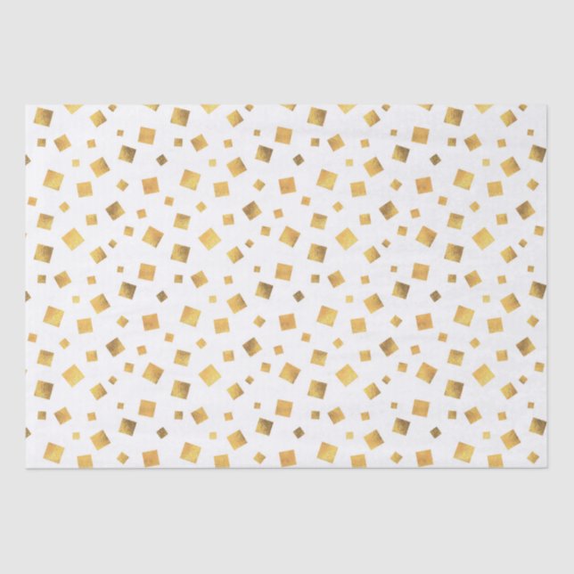 Papier Mousseline Don Festiant Elegant Gold Confetti (Recto)