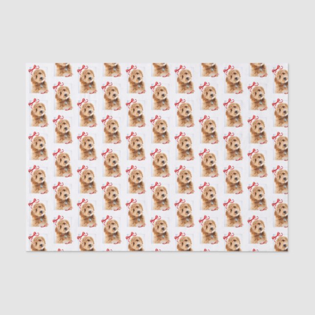 Papier Mousseline Doodle Chien Noël (Recto)