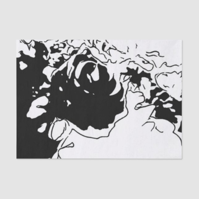 Papier Mousseline Doodle de fleurs (Recto)