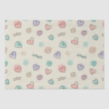 Doodles de coeur, points et lignes ondulées