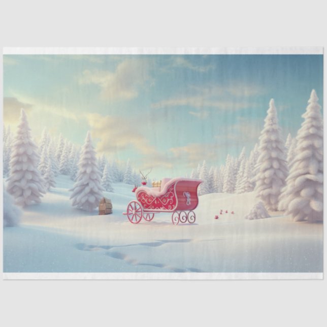 Papier Mousseline Dormir dans le papier de découpage de neige 2 (Recto)