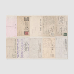 Papier Mousseline Dos de cartes postales anciennes pour collage déco