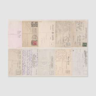 Papier Mousseline Dos de cartes postales anciennes pour collage déco