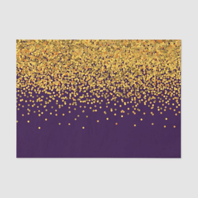 Papier Mousseline Dots Confetti de Glam d'or et de violet (Recto)