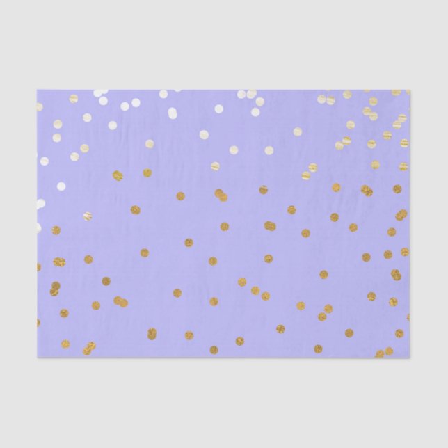 Papier Mousseline Dots Confetti Purple & Or Glam Glamor Moderne (Recto)