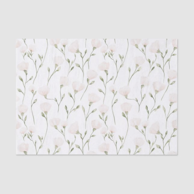 Papier Mousseline Douce Mariée Fleurie Rose (Recto)