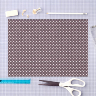 Papier Mousseline Douce Micro Point (Blanc sur Marron)
