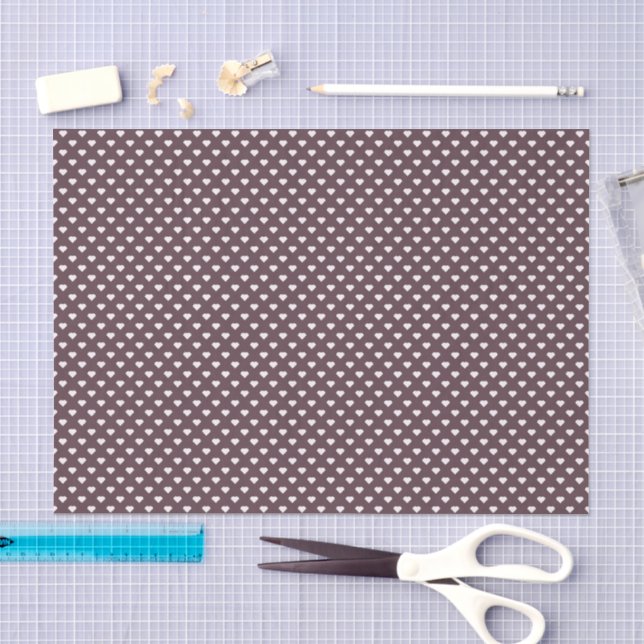 Papier Mousseline Douce Micro Point (Blanc sur Marron) (Artisanat)