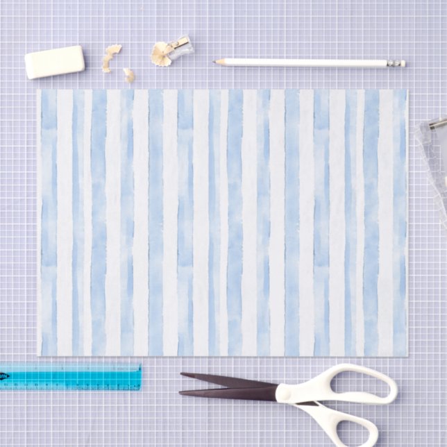 Papier Mousseline Douce Soirée de Mariage à Rayures Bleu Blanc (Artisanat)
