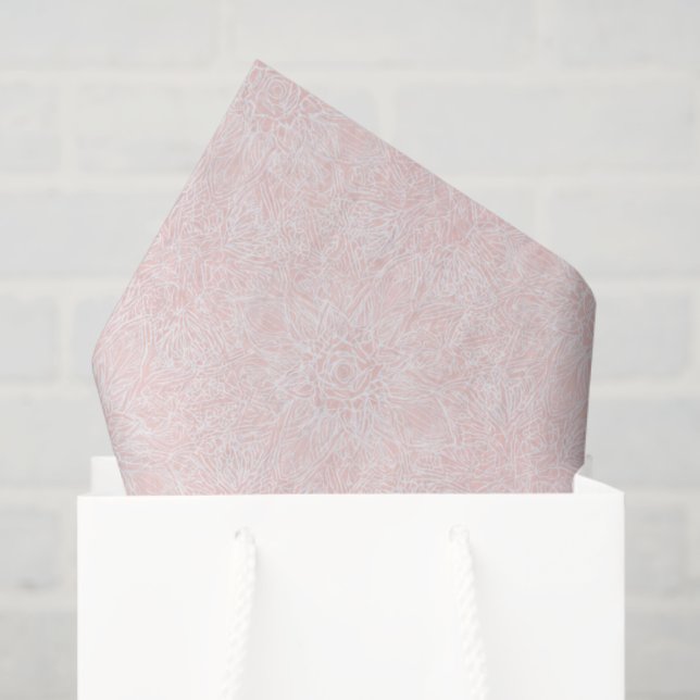 Papier Mousseline Douce Soirée de Mariage Fleurie Rose (Sac cadeau)