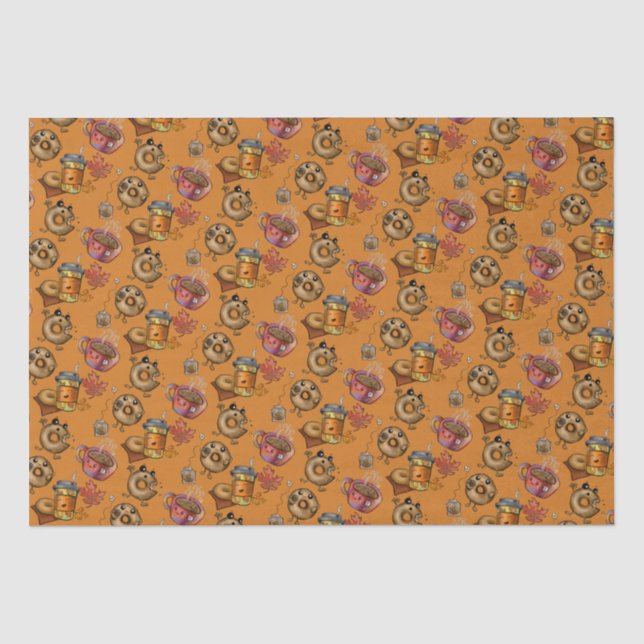 Papier Mousseline Doughnut et thé (Recto)