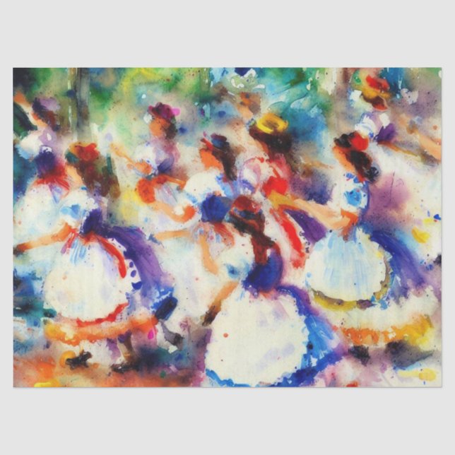 Papier Mousseline Douze Jours de Noël : Danses Dames (E), (Recto)