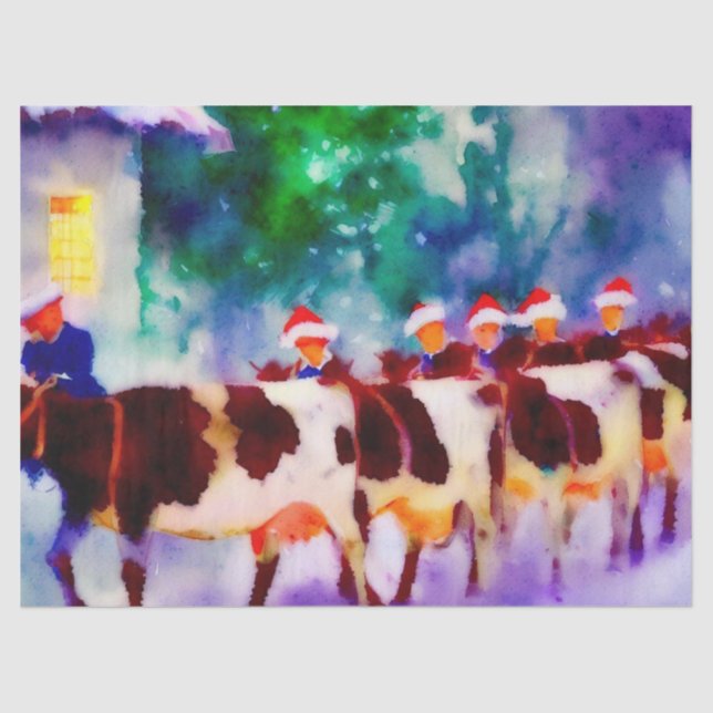 Papier Mousseline Douze Jours de Noël : Milking A-Maids (B), (Recto)