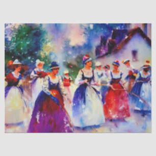 Papier Mousseline Douze Jours de Noël : Milking A-Maids (D),