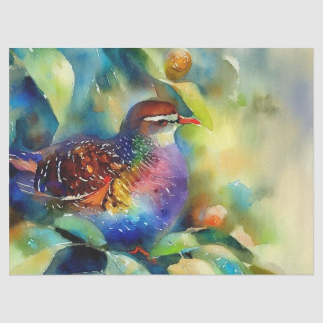 Papier Mousseline Douze jours de Noël : Partridge, (A) (Recto)