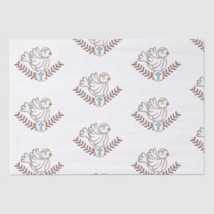 Papier Mousseline Dove Cross Religieux Baptême Christening
