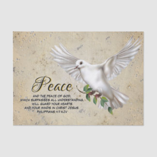 Papier Mousseline Dove de la paix Scripture personnalisée Verse