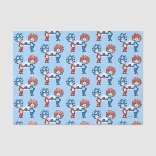 Papier Mousseline Dr Seuss | Une chose Deux graphiques patriotiques (Recto)
