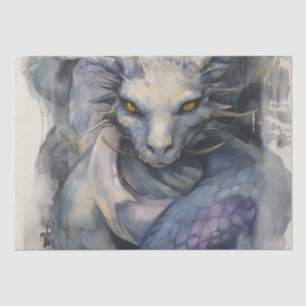 Papier Mousseline Dragon bleu