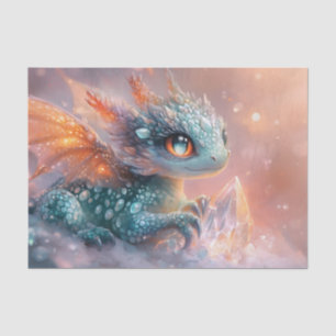 Papier Mousseline Dragon de bébé adorable avec Gem de cristal : Art