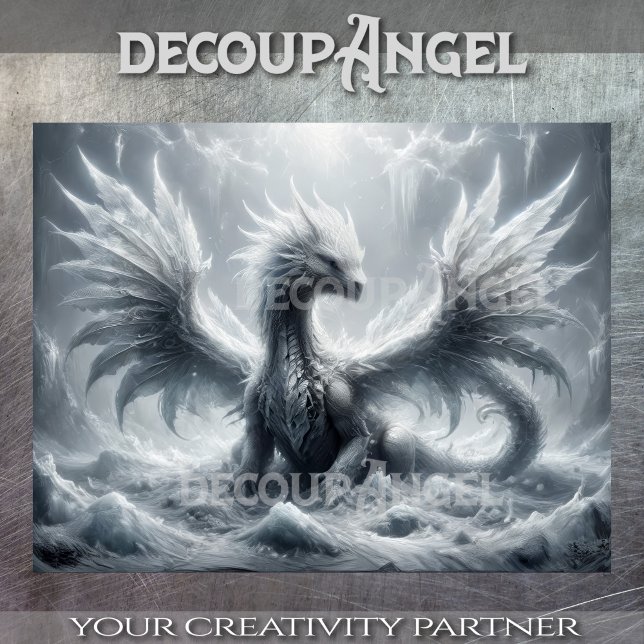 Papier Mousseline Dragon De Glace - Découpage (Créateur téléchargé)