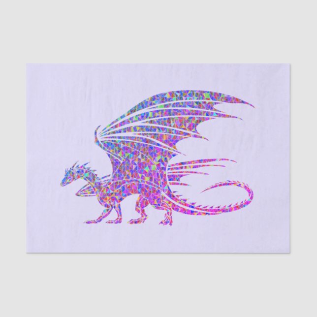 Papier Mousseline Dragon de mosaïque Extraordinaire violet (Recto)