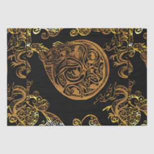 Papier Mousseline Dragon d'or