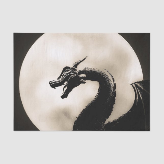 Papier Mousseline Dragon Lune (Recto)