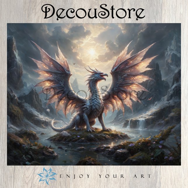 Papier Mousseline Dragon of the Sacred Valley Decoupage (Créateur téléchargé)