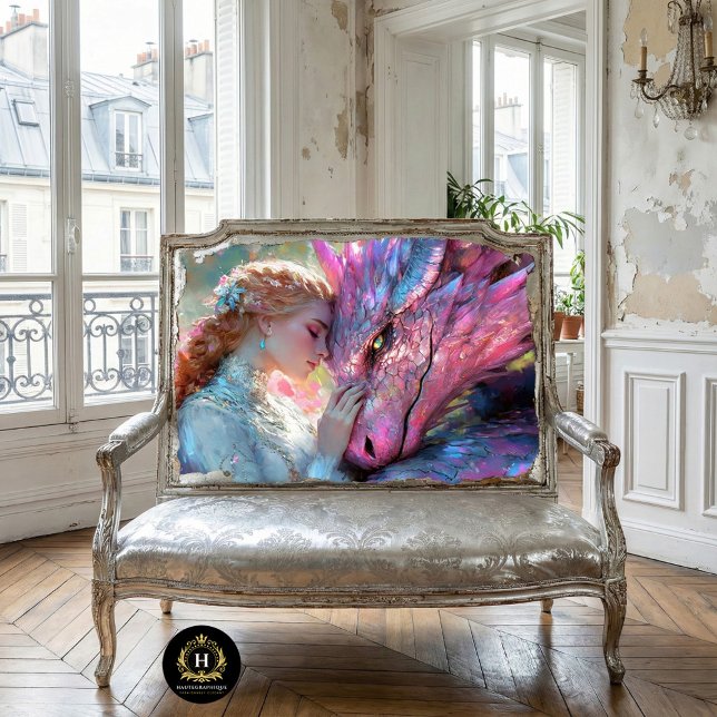 Papier Mousseline Dragon rose Whimsical & Découpage Princesse Elven (Créateur téléchargé)